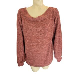 Altar'd State Pink Space Dye Boat Neck Pullover Sweater Women's Size Small Soft